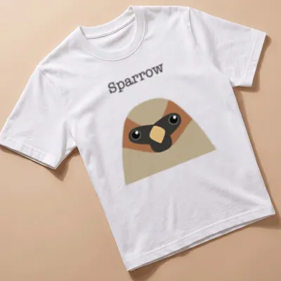 Kawaii design of a cute sparrow with a charming expression