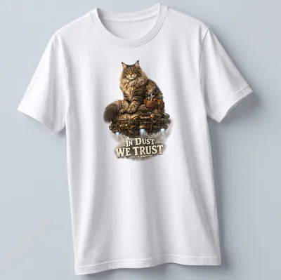 Realistic Steampunk cat piloting a mechanical hovercraft with intricate details