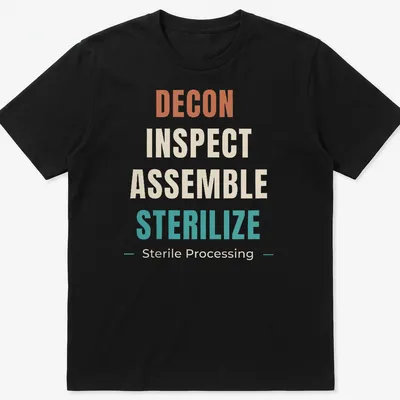 Modern typography shirt honoring Sterile Processing Technicians