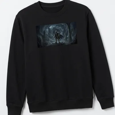 Dark Souls t-shirt featuring an armored knight and the text 'You Died' in fantasy dark art style — printed on a unisex sweatshirt