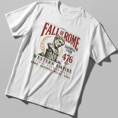 Vintage distressed t-shirt with Roman bust and farewell tour text