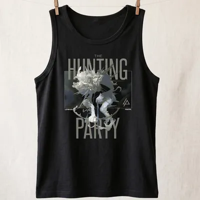 Abstract graphic featuring creature design and text for Linkin Park fans. — printed on a tank top