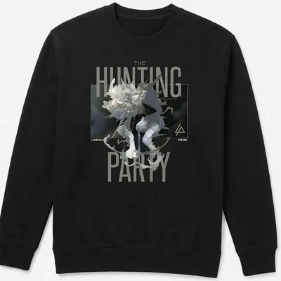 Abstract graphic featuring creature design and text for Linkin Park fans. — printed on a unisex sweatshirt