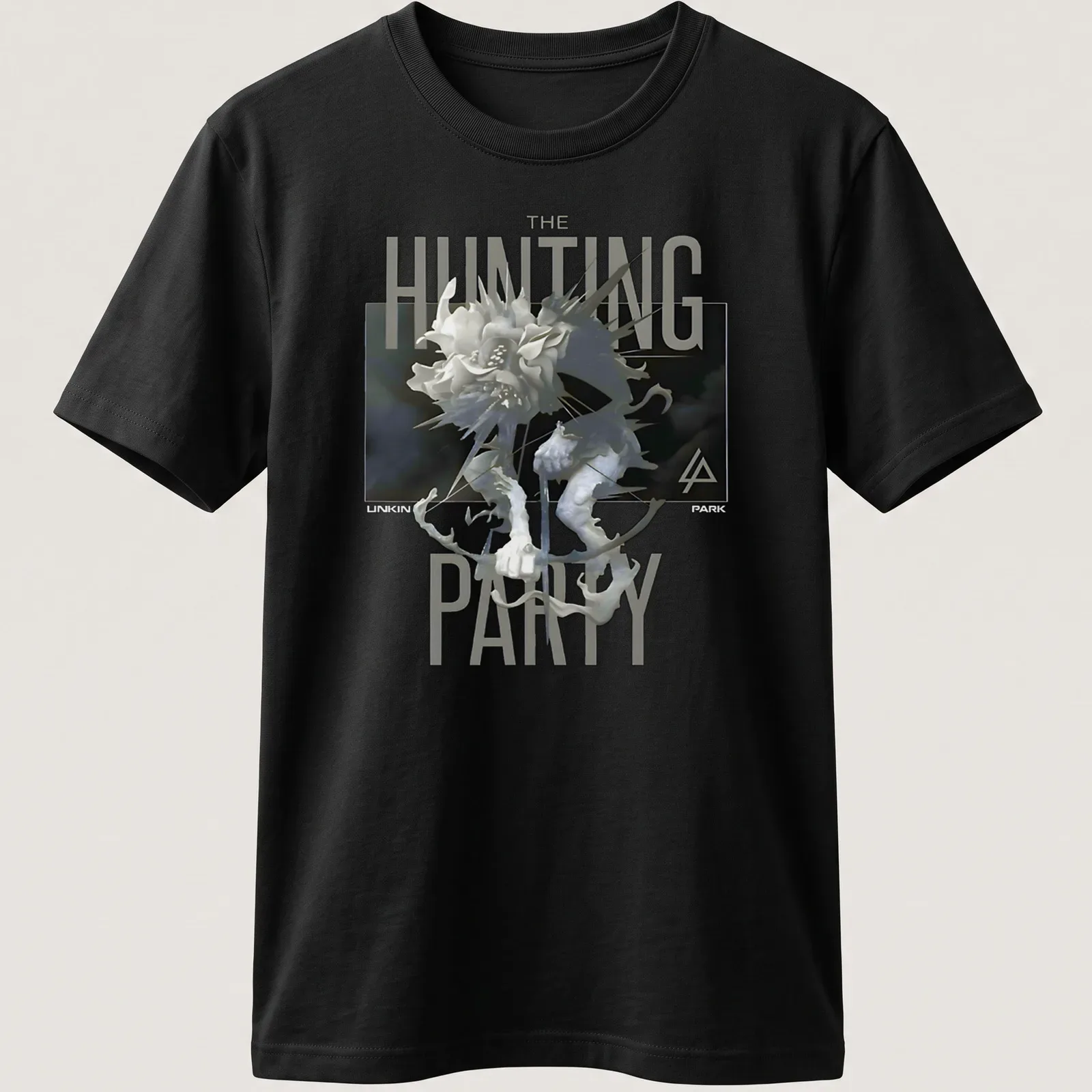 Abstract graphic featuring creature design and text for Linkin Park fans. — printed on a unisex t-shirt