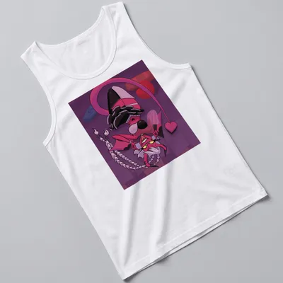 Colorful cartoon T-shirt featuring Valentine Verosika with bold lettering — printed on a tank top