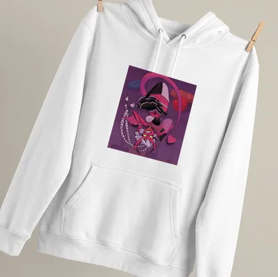 Colorful cartoon T-shirt featuring Valentine Verosika with bold lettering — printed on a unisex hoodie