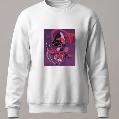 Colorful cartoon T-shirt featuring Valentine Verosika with bold lettering — printed on a unisex sweatshirt