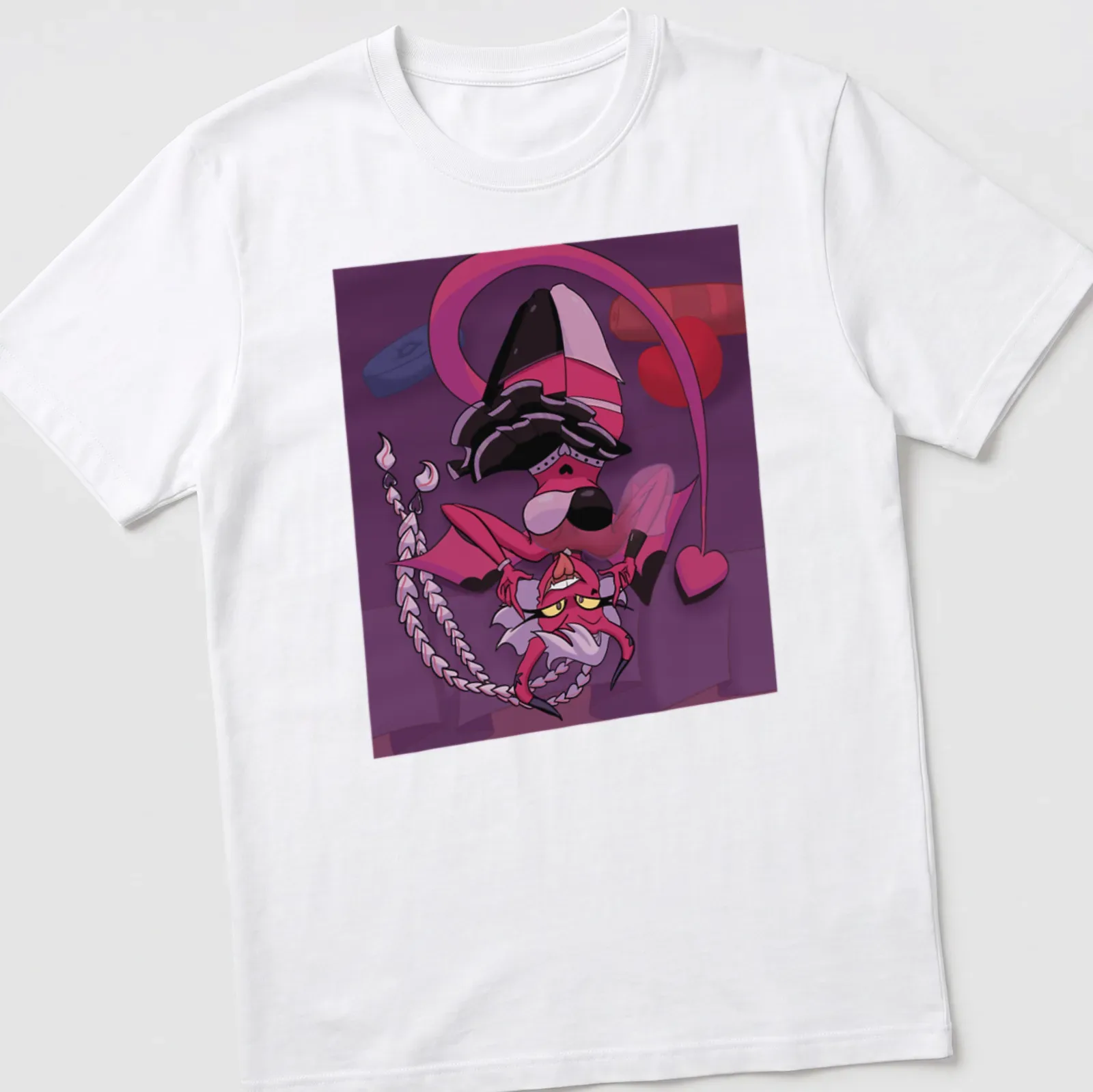 Colorful cartoon T-shirt featuring Valentine Verosika with bold lettering — printed on a unisex t-shirt