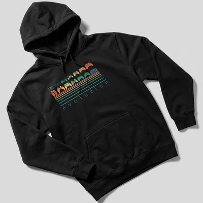 Retro video game controller evolution graphic in bright colors — printed on a unisex hoodie